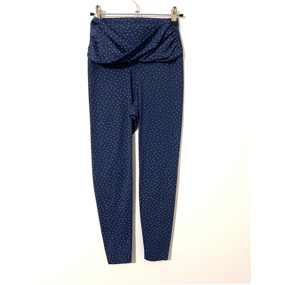 NIKE Leggings Womens S Navy Blue Polka Dot Star Dri-FIT High Rise Yogaβ Gym